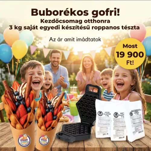 Set Bubble Waffle din făină pentru acasă cu aparat de waffle